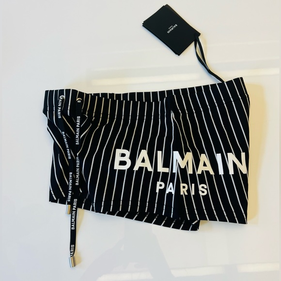 BALMAIN**Men’s Striped Swim Trunks***Medium $425 - Picture 3 of 4